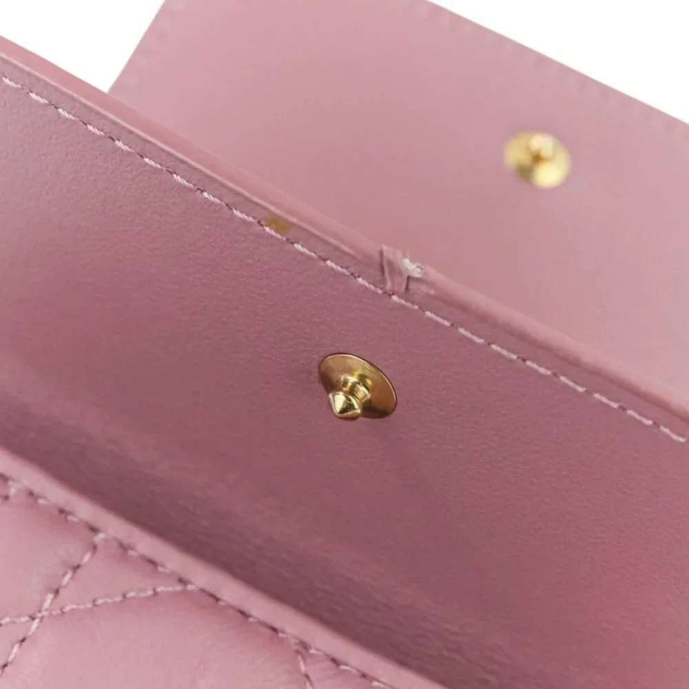 Christian Dior Lady Dior Canaje Lotus Wallet Trifold Wallet Lavender